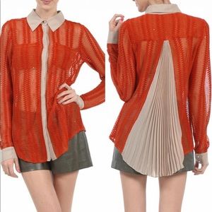 Brand New Handmade RYU Lace Button Down Top